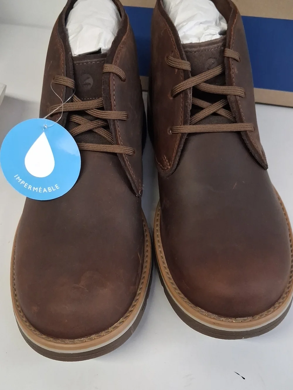 NWT Mens Clark's Morris Peak Waterproof Leather Boots Sz. 11.5